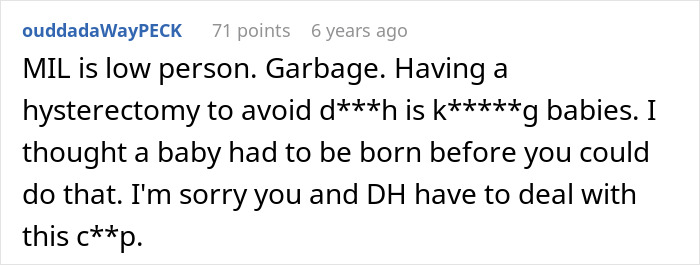 Woman Hides Hysterectomy From MIL For 18 Months, All Hell Breaks Loose When She Finally Finds Out Woman Hides Hysterectomy From MIL For 18 Months, All Hell Breaks Loose When She Finally Finds Out