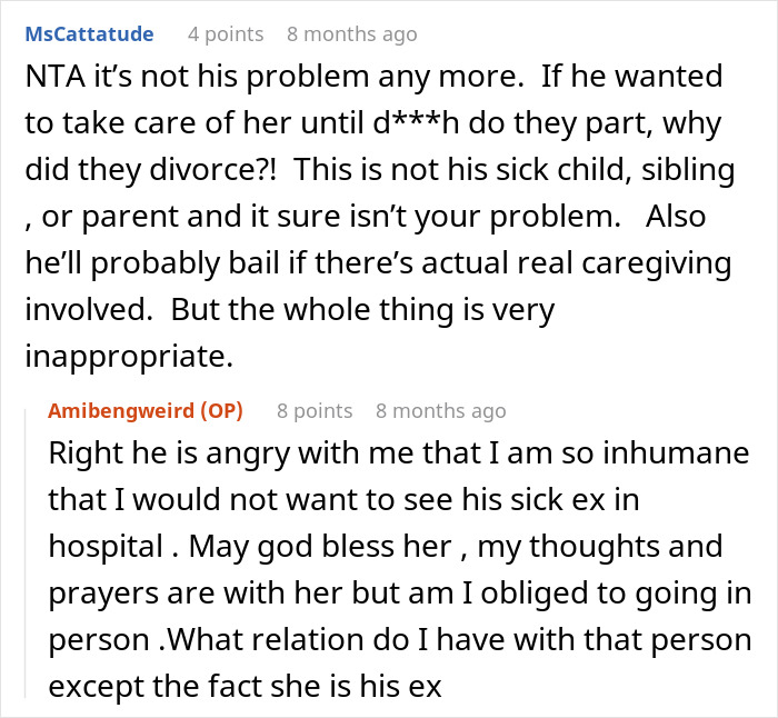 Husband Drops Everything To Help His Sick Ex Wife, Doesn't Care What His Current Wife Thinks Husband Drops Everything To Help His Sick Ex Wife, Doesn't Care What His Current Wife Thinks