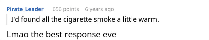 A screenshot showing a comment from Pirate_Leader finding an unusual way to deal with a nightmare neighbor.