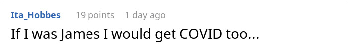 A comment regarding a bride forbidding her brother from wearing a dress to a wedding, humorously mentioning COVID. A comment regarding a bride forbidding her brother from wearing a dress to a wedding, humorously mentioning COVID.