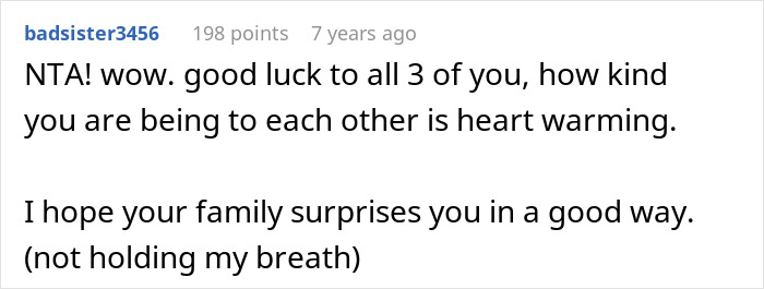 A Reddit comment expresses good wishes for a transitioning husband, his wife, and their kindness. A Reddit comment expresses good wishes for a transitioning husband, his wife, and their kindness.