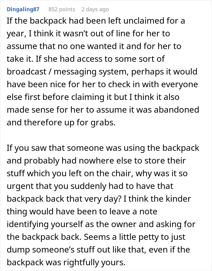 Cleaner Helps Herself To Teacher&rsquo;s Lost Backpack, Gets Mad When The Owner Helps Herself To It Too