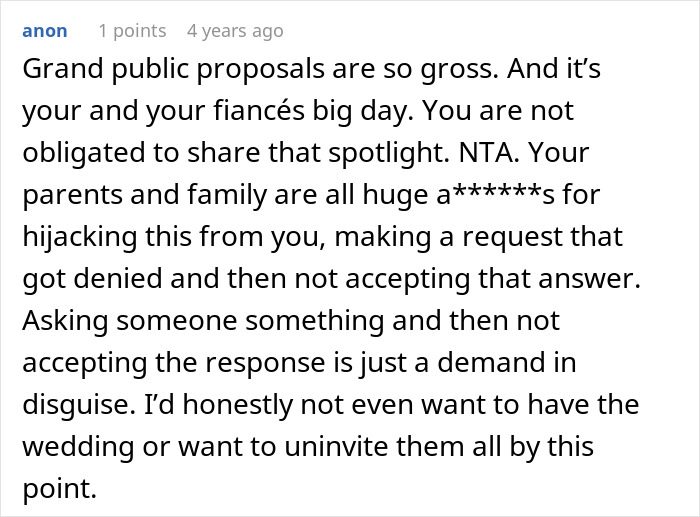 Entitled man plans to propose at brother's wedding, ends up losing more.
