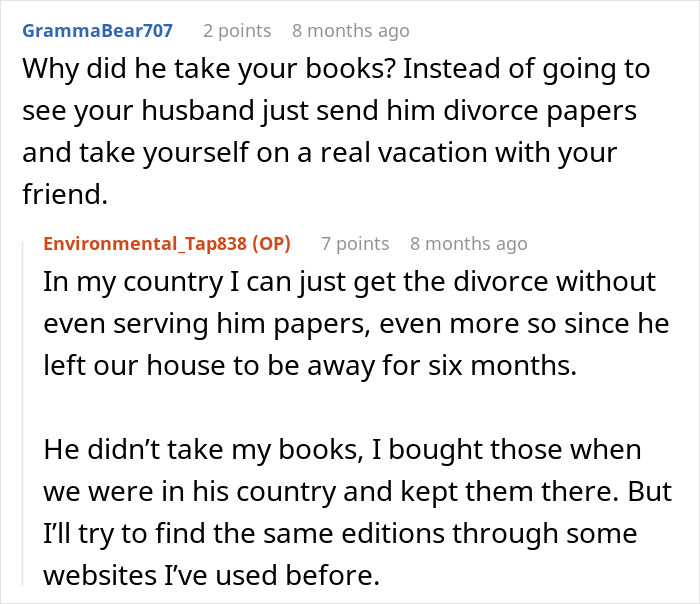 A screenshot showing comments on a woman feeling like the third wheel, discussing divorce papers and separation. A screenshot showing comments on a woman feeling like the third wheel, discussing divorce papers and separation.