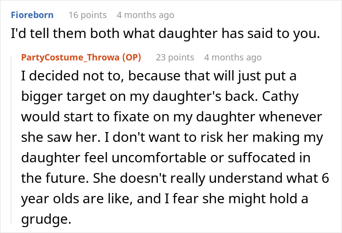 A screenshot of a comment about a stepmom hijacking a kid's birthday party and getting banned. A screenshot of a comment about a stepmom hijacking a kid's birthday party and getting banned.