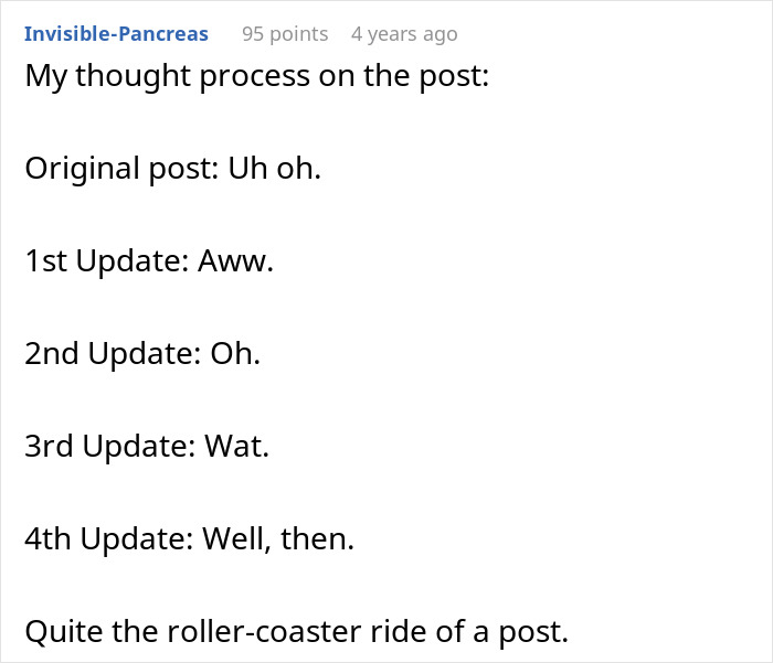 Screenshot of a comment describing a dog owner's nightmare story as a 'roller-coaster ride'. Screenshot of a comment describing a dog owner's nightmare story as a 'roller-coaster ride'.