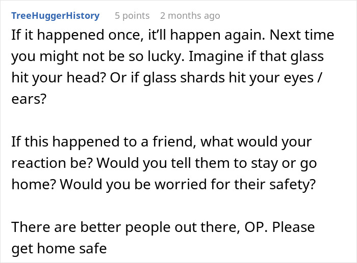 A comment advises the woman that her fiancé's upset about football could lead to injury and she should get safe. A comment advises the woman that her fiancé's upset about football could lead to injury and she should get safe.