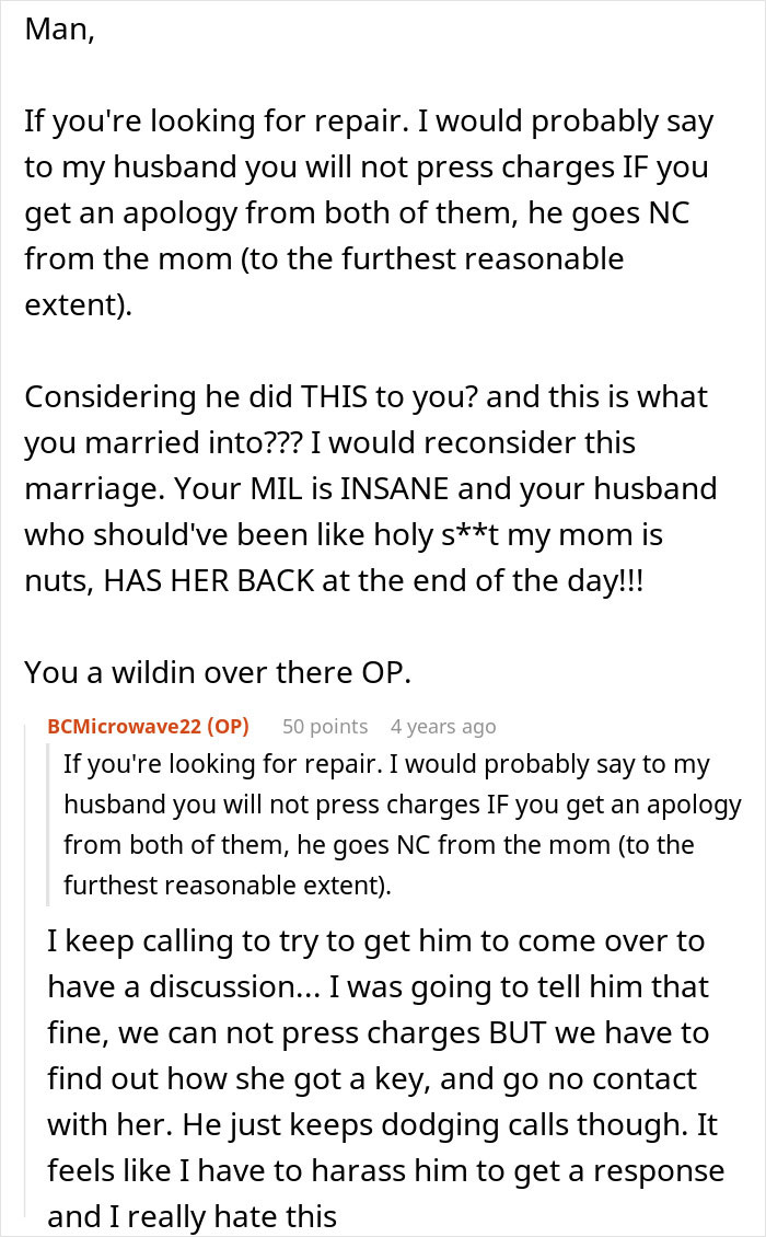 A Reddit thread showing a woman's dilemma and her desire to make her DIL have kids for grandbabies.