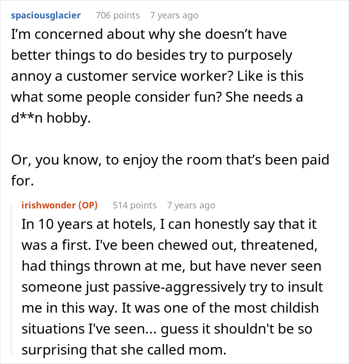 Childish Hotel Guest Tries To Bait Clerk Into Snapping, Ends Up Getting Herself Thrown Out Childish Hotel Guest Tries To Bait Clerk Into Snapping, Ends Up Getting Herself Thrown Out