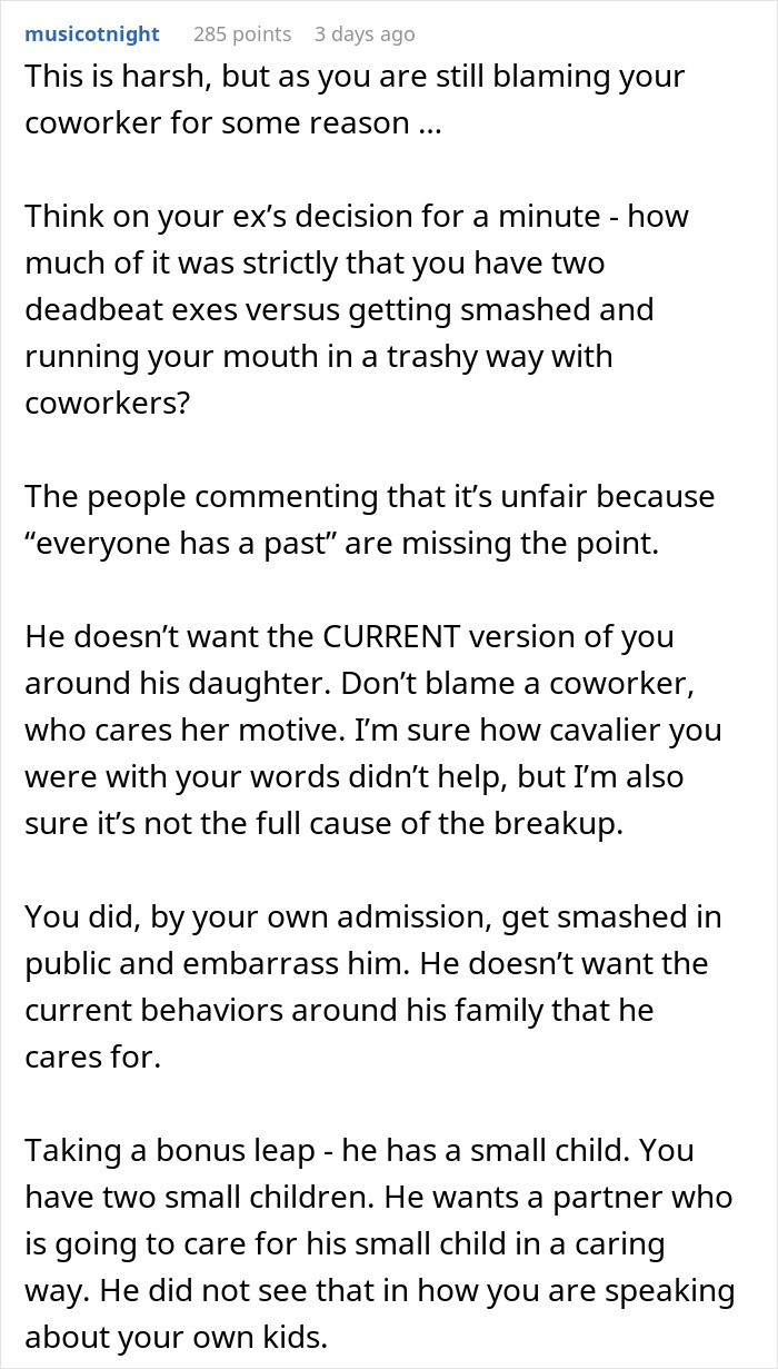 Widower Ends Relationship With Mom Of Two After Seeing A Different Side Of Her At A Work Party Widower Ends Relationship With Mom Of Two After Seeing A Different Side Of Her At A Work Party