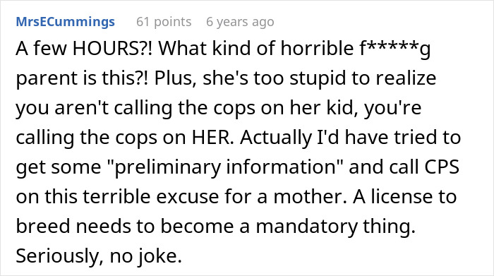 Reddit comment on an entitled mom treating community class like free daycare and calling CPS. Reddit comment on an entitled mom treating community class like free daycare and calling CPS.