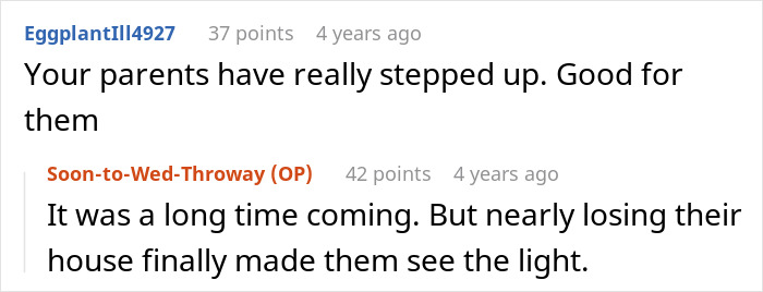 A comment section discussing an entitled man and his attempt to propose at his brother's wedding.