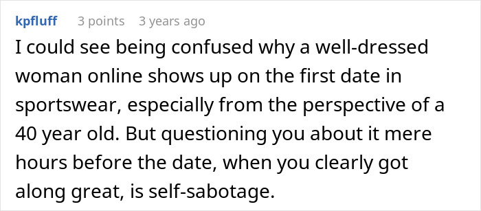 A comment discussing a guy who cancels their date over a theory he came up with after seeing her Instagram. A comment discussing a guy who cancels their date over a theory he came up with after seeing her Instagram.