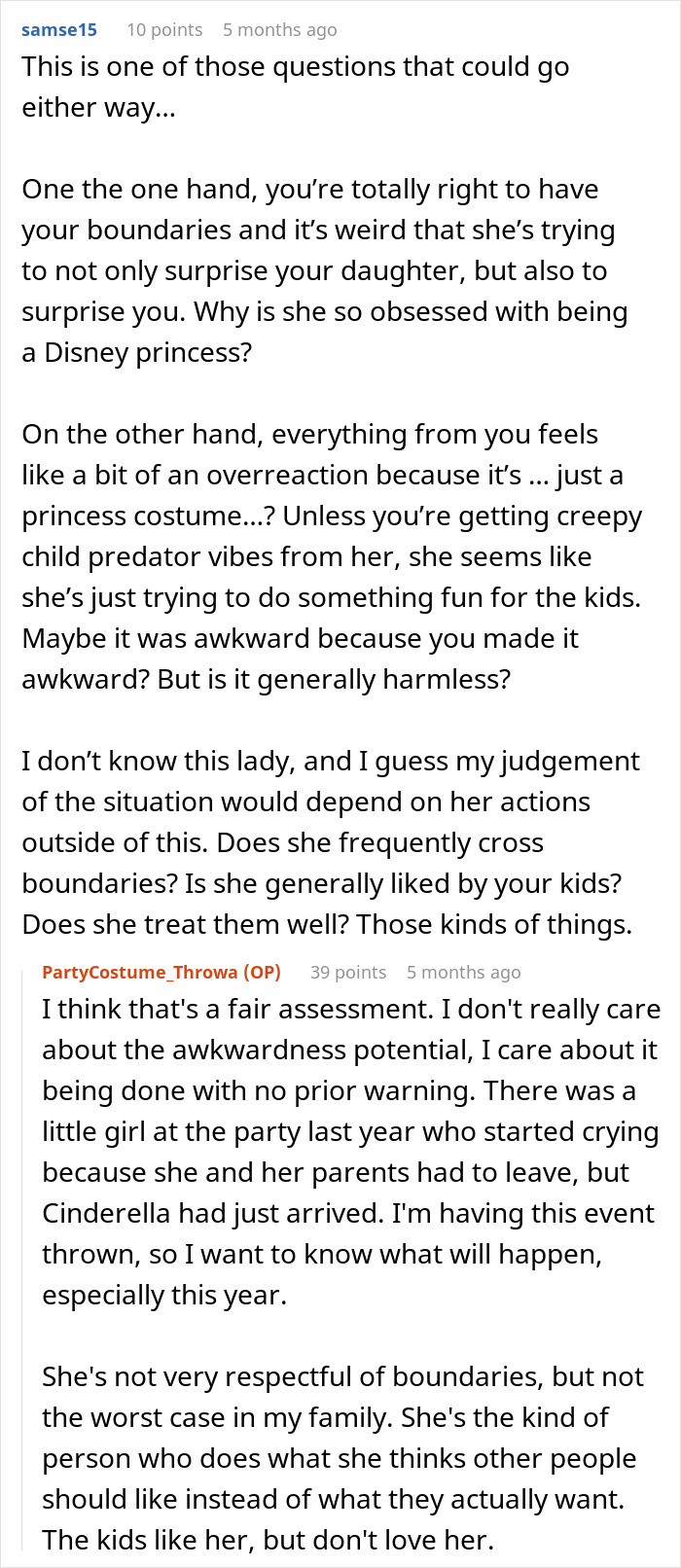 A Reddit discussion about the stepmom's K-pop character costume and attempts to hijack a kid's birthday. A Reddit discussion about the stepmom's K-pop character costume and attempts to hijack a kid's birthday.