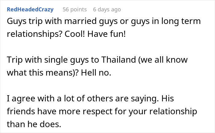 Guy Wants Marriage At Home And Single-Guy Trips To Thailand With Pals, Wife Says He Can’t Have Both Guy Wants Marriage At Home And Single-Guy Trips To Thailand With Pals, Wife Says He Can’t Have Both