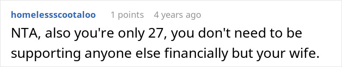 A comment about the entitled man's financial situation after planning to propose.