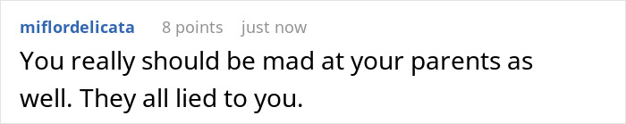 Screenshot of a Reddit comment about a woman learning her sister received her college fund, stating she should also be mad at her parents. Screenshot of a Reddit comment about a woman learning her sister received her college fund, stating she should also be mad at her parents.