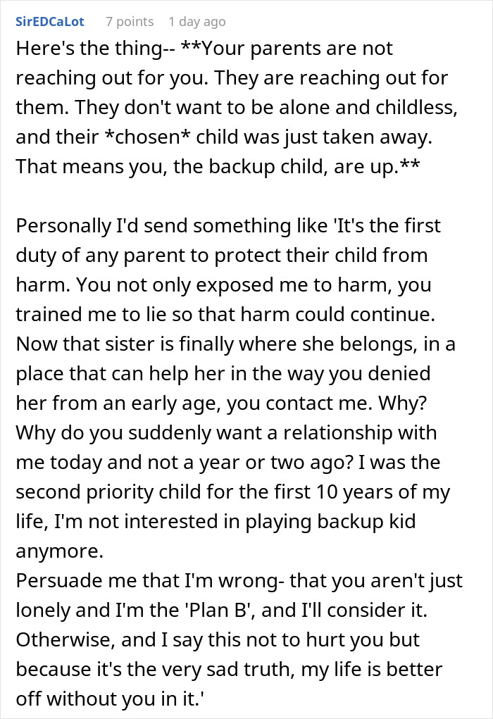 Guy Can't Believe Parents Want To Reconcile After They Ignored His Sister's Mental Health To Dangerous Levels Guy Can't Believe Parents Want To Reconcile After They Ignored His Sister's Mental Health To Dangerous Levels