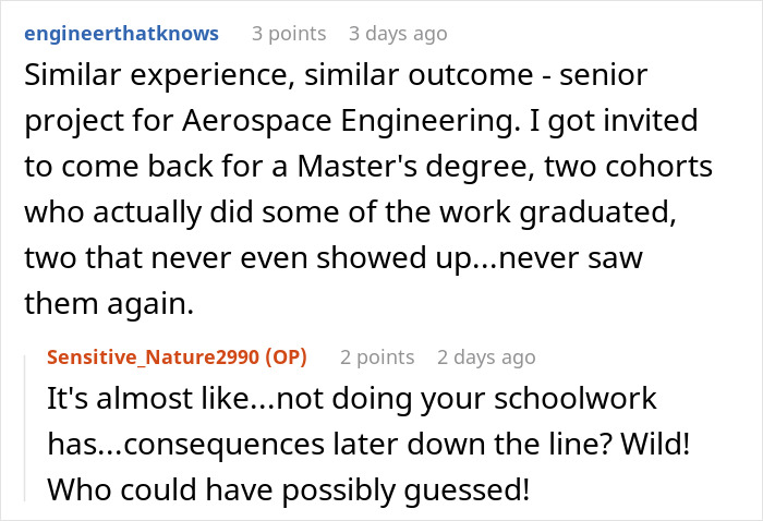 Person Has To Deal With Lazy People During Group Project, Finds The Perfect Way To Make Them Fail Person Has To Deal With Lazy People During Group Project, Finds The Perfect Way To Make Them Fail