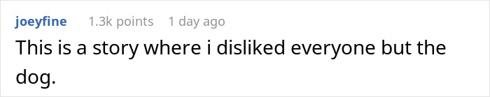 A comment praising the service dog in a story about a bride banning an anxious sibling's service dog from her wedding.
