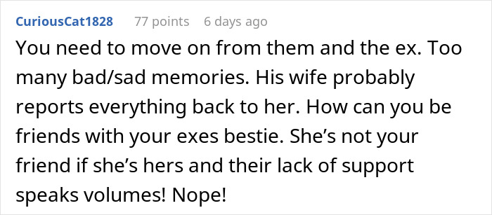 A comment about not wanting his ex-wife staying in his home because of too many bad memories. A comment about not wanting his ex-wife staying in his home because of too many bad memories.