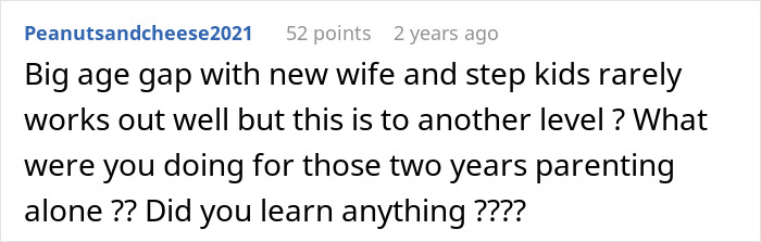 A screenshot of a Reddit comment discussing a dad who hires a nanny because his new wife can't handle his kids. A screenshot of a Reddit comment discussing a dad who hires a nanny because his new wife can't handle his kids.