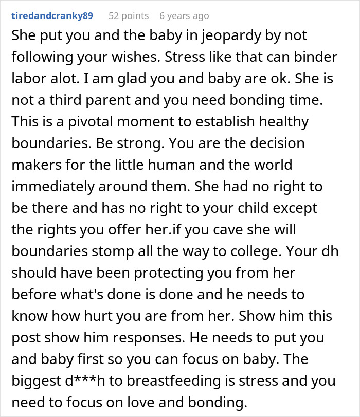 New mom feels betrayed as MIL forces her way into the delivery room, husband doesn't stop her. New mom feels betrayed as MIL forces her way into the delivery room, husband doesn't stop her.