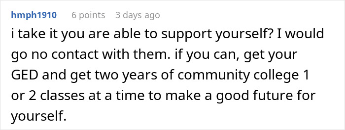A comment recommending a man whose parents ruined his childhood go no-contact and build a future for himself. A comment recommending a man whose parents ruined his childhood go no-contact and build a future for himself.