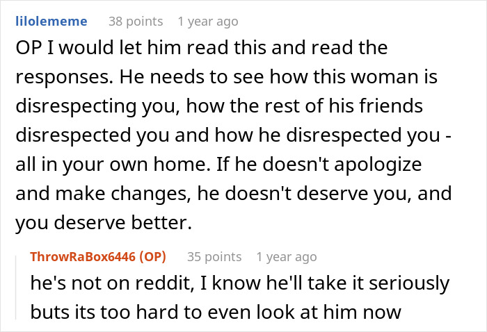 A screenshot of a Reddit comment discussing a woman looking at her husband’s old pics with his ex. A screenshot of a Reddit comment discussing a woman looking at her husband’s old pics with his ex.