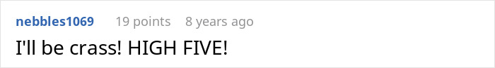 A short comment expressing enthusiasm: I'll be crass! HIGH FIVE!, relating to great-grandma trolling. A short comment expressing enthusiasm: I'll be crass! HIGH FIVE!, relating to great-grandma trolling.