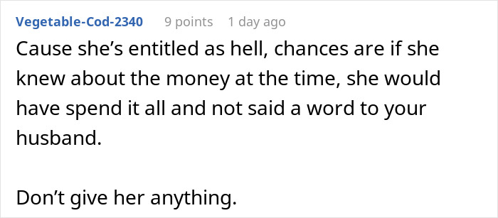 A comment on the entitled mom tracking down her son's long-lost $6K and demanding a finder's fee. A comment on the entitled mom tracking down her son's long-lost $6K and demanding a finder's fee.