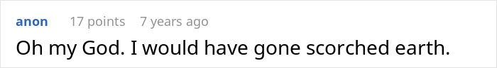 A user comment expressing shock and extreme reaction to the crazy MIL's witchcraft and potion incident.
