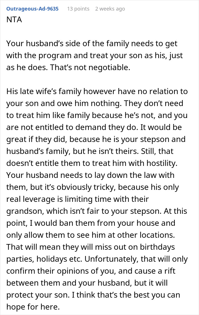Woman Lets Her Husband Go Hard On His Ex-In-Laws After Her Son Starts Asking Painful Questions