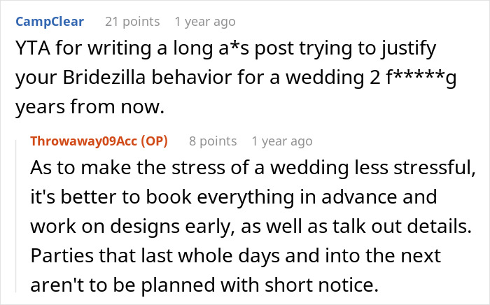 A woman's scary fixation over groom takes an unsettling turn a year later, a screenshot of the forum post.