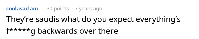 A comment about a Saudi dad refusing an Arctic tour led by a woman, stating things are backwards there. A comment about a Saudi dad refusing an Arctic tour led by a woman, stating things are backwards there.