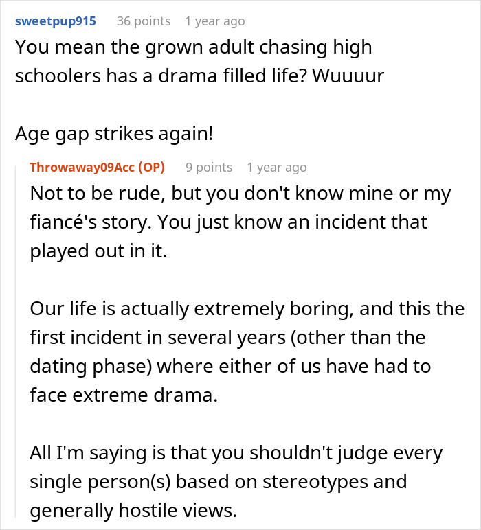 A white background with black text displaying more comments about a woman's scary fixation over a groom.
