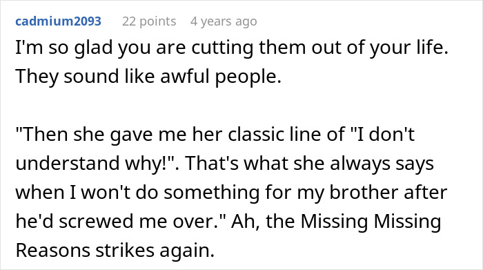 A comment about cutting out awful people after an entitled man plans to propose at brother's wedding.