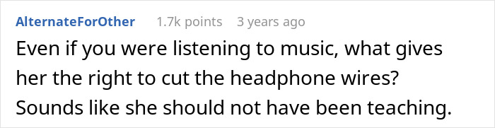 A teacher tries to put a kid in his place but learns a lesson when a commenter questions why the teacher cut the wires. A teacher tries to put a kid in his place but learns a lesson when a commenter questions why the teacher cut the wires.