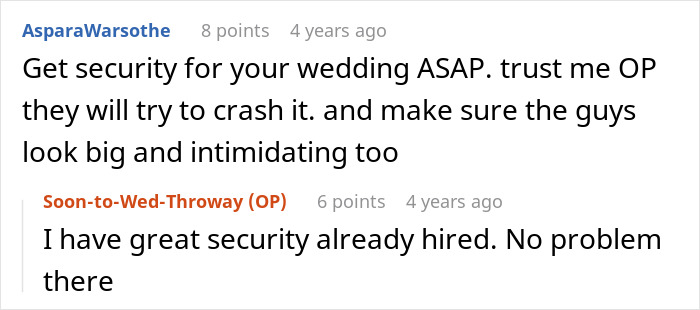 A Reddit thread discusses an entitled man's plan to propose at his brother's wedding.