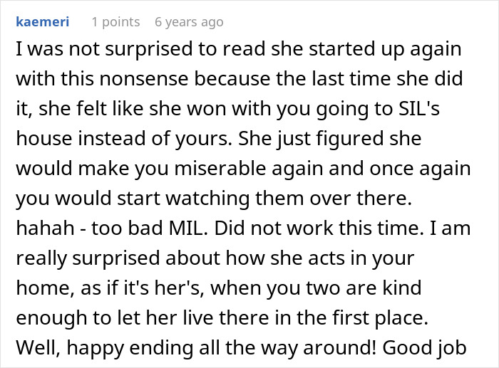A comment detailing how a man's shiny spine led to his mom finally leaving his home, expressing admiration and relief. A comment detailing how a man's shiny spine led to his mom finally leaving his home, expressing admiration and relief.