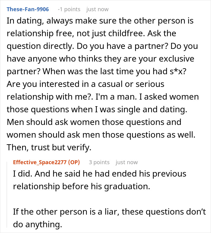 Woman Learns Guy She Met On Childfree Dating Sub Is Seeing 3 Other Ladies And Cheating On His Wife Woman Learns Guy She Met On Childfree Dating Sub Is Seeing 3 Other Ladies And Cheating On His Wife
