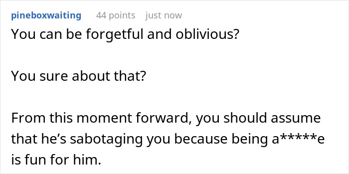 A comment suggests the GF assume her boyfriend is sabotaging her by removing the business sign. A comment suggests the GF assume her boyfriend is sabotaging her by removing the business sign.