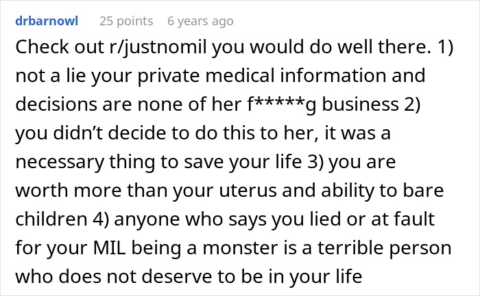 Woman Hides Hysterectomy From MIL For 18 Months, All Hell Breaks Loose When She Finally Finds Out Woman Hides Hysterectomy From MIL For 18 Months, All Hell Breaks Loose When She Finally Finds Out