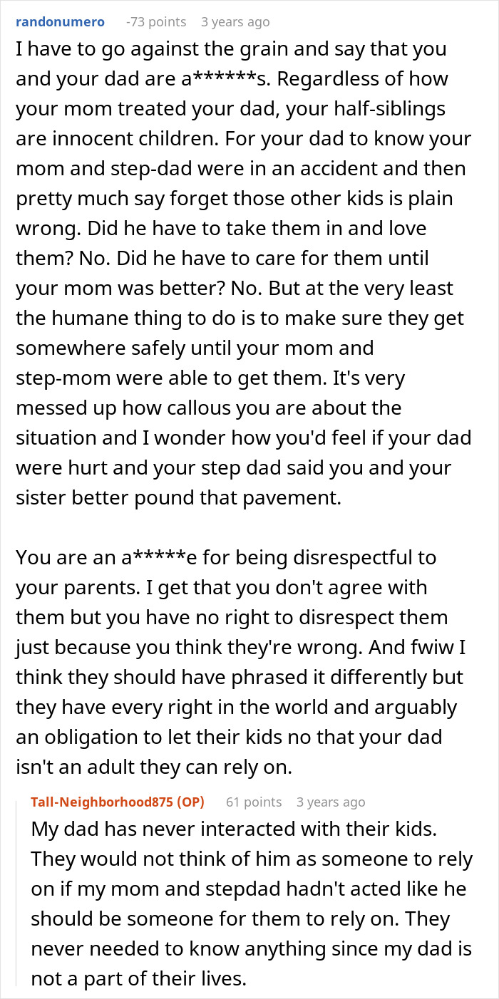 Guy Refuses To Help With Ex-Wife’s Kids After Accident, Couple Berate Him, 16YO Calls Them Entitled Guy Refuses To Help With Ex-Wife’s Kids After Accident, Couple Berate Him, 16YO Calls Them Entitled