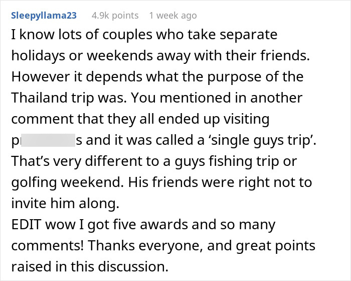 Guy Wants Marriage At Home And Single-Guy Trips To Thailand With Pals, Wife Says He Can’t Have Both Guy Wants Marriage At Home And Single-Guy Trips To Thailand With Pals, Wife Says He Can’t Have Both