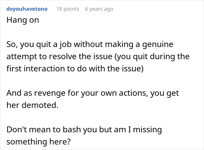 A Reddit comment asking if something is missed in the story of the manager who fires a student worker.