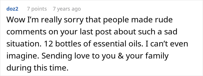A comment showing support for the original poster dealing with a witching MIL and her potion.