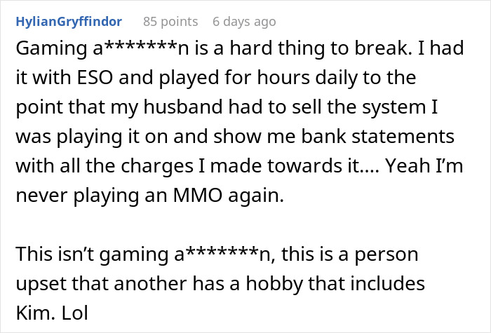 Comment about BF deleting phone app, distinguishing between gaming a*******n and controlling behavior. Comment about BF deleting phone app, distinguishing between gaming a*******n and controlling behavior.