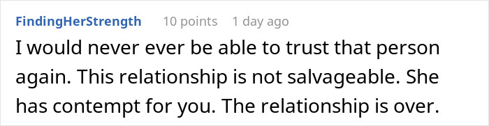 Reddit comment discussing trust issues and a ruined relationship after a woman takes revenge on boyfriend. Reddit comment discussing trust issues and a ruined relationship after a woman takes revenge on boyfriend.