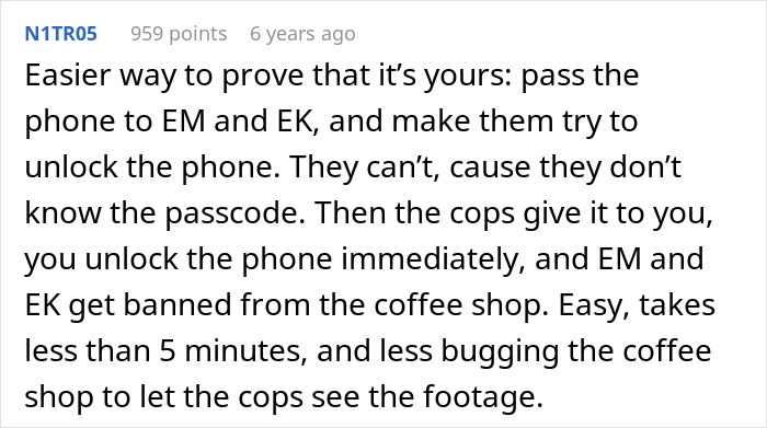 A comment about proving ownership of an expensive phone to cops after a racist Karen incident. A comment about proving ownership of an expensive phone to cops after a racist Karen incident.